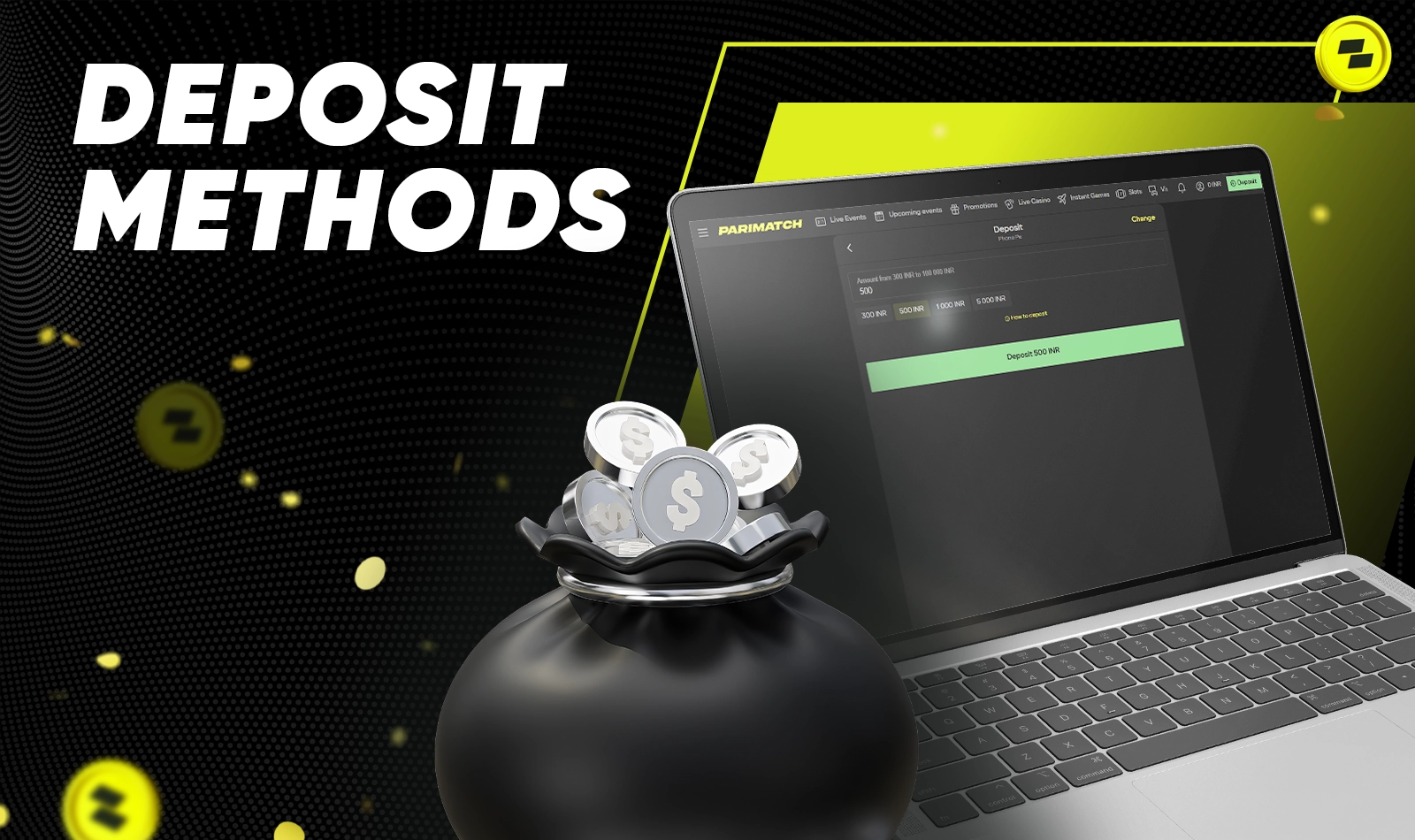 Deposit methods available for funding Parimatch balance securely