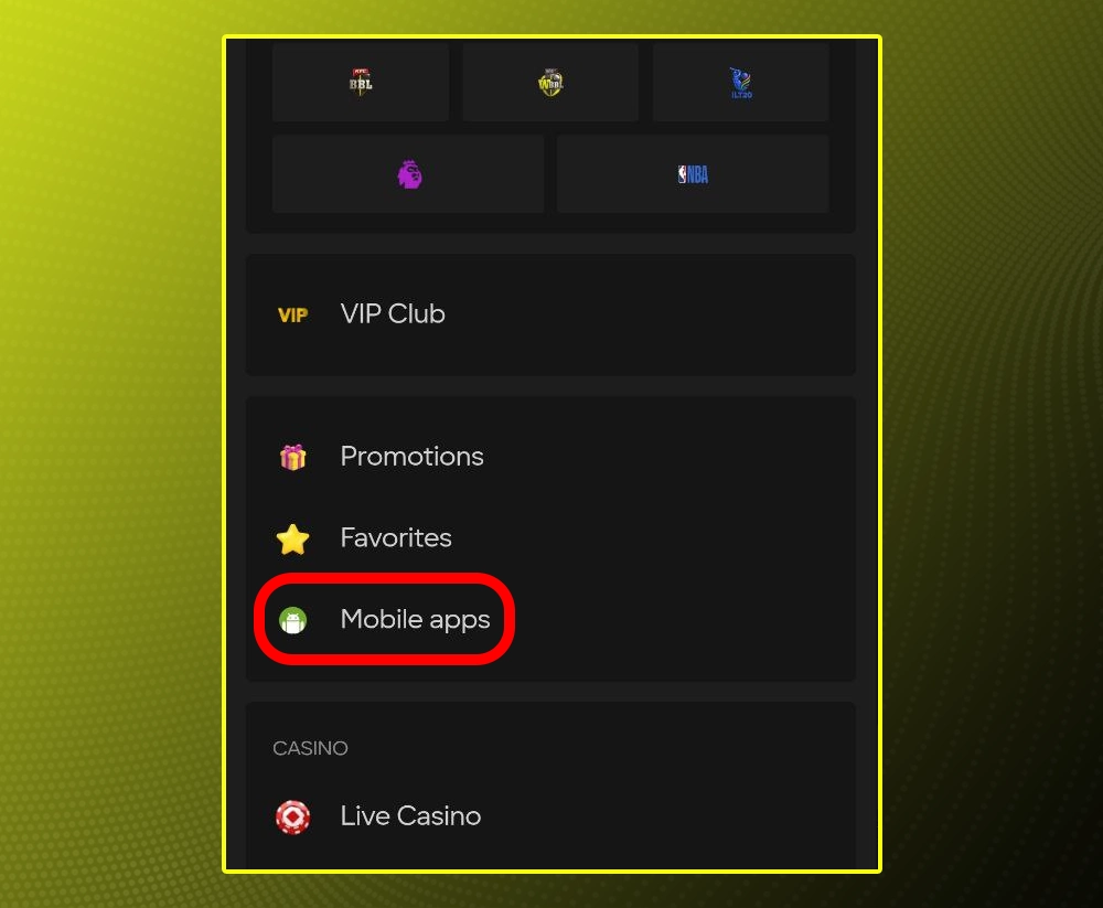 Scroll to Parimatch APK download
