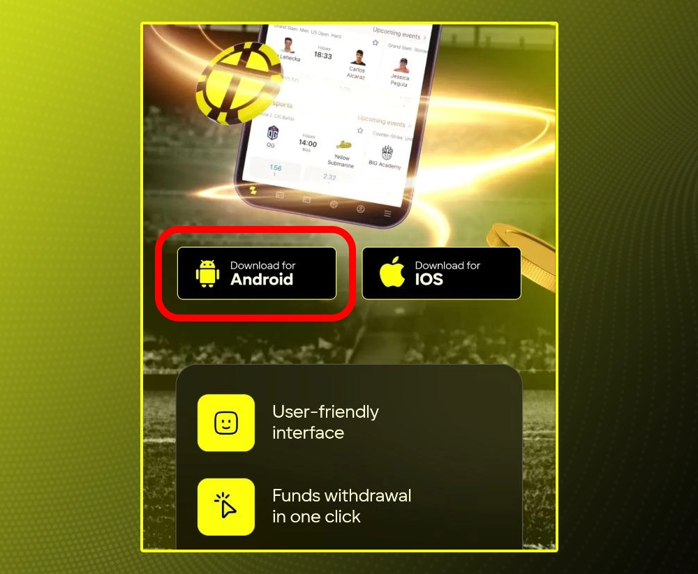 Tap Download for Android