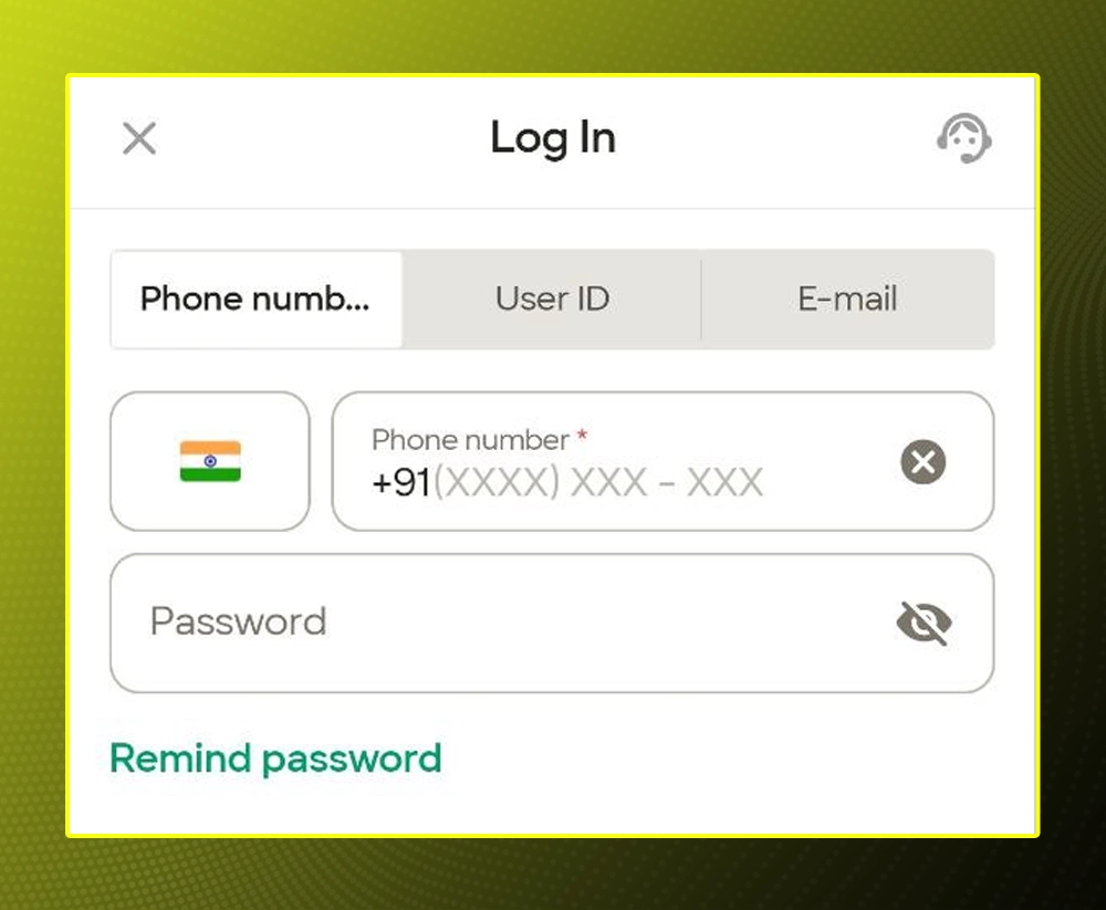 Open Parimatch app and log in