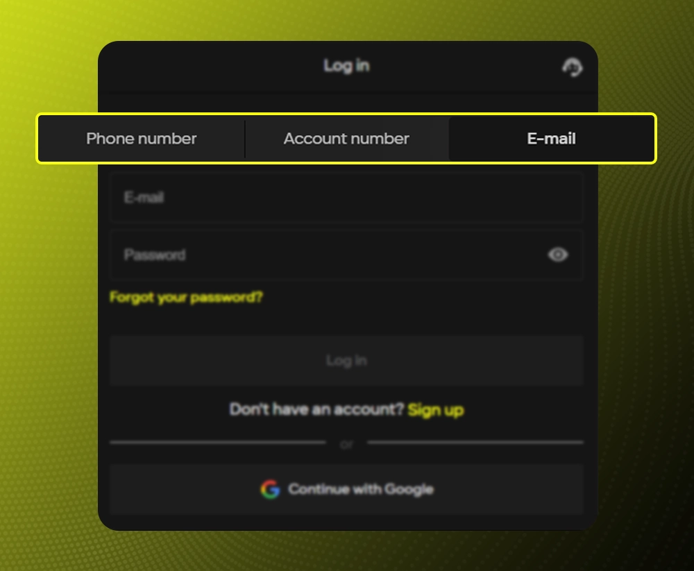Choose phone, email, or social